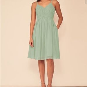 Sage green size 14 azazie knee length dress
